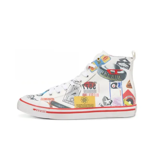 DIESEL Skateboard Shoes Men High-Top White