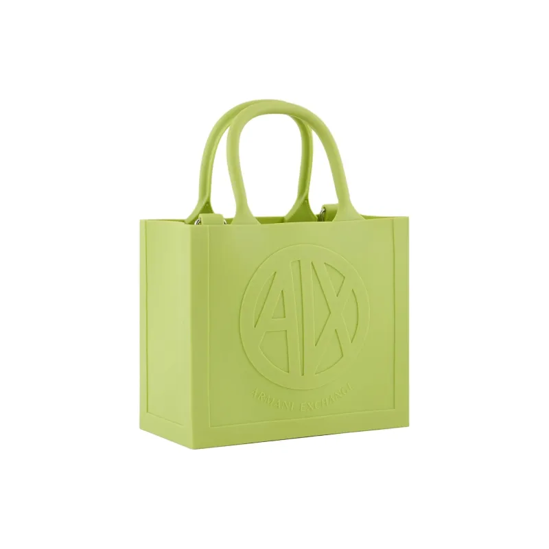 ARMANI EXCHANGEAE PVC Tote Bag, Shopping Bag, Shoulder Bag, Handbag Regular Women's Light Green-1