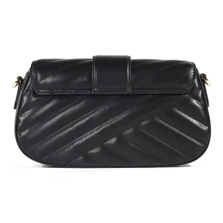 COOGI Cow Leather Decoration Pearl Detachable Adjustable Shoulder Strap Shoulder Bag, Crossbody Bag Women's Black/Ecru-3