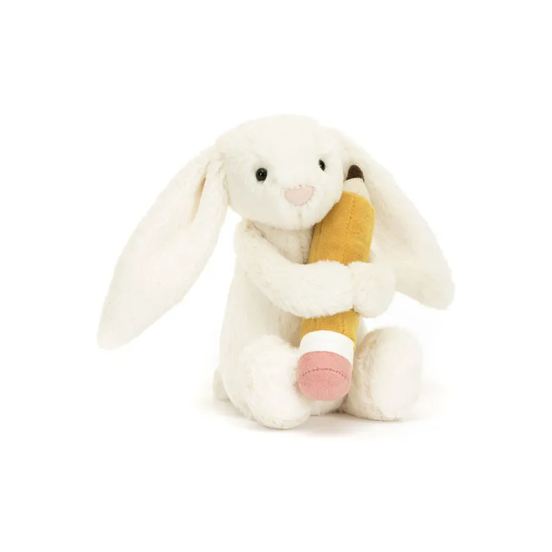 JELLYCAT Bashful Bunny With Pencil Plush Toy-1
