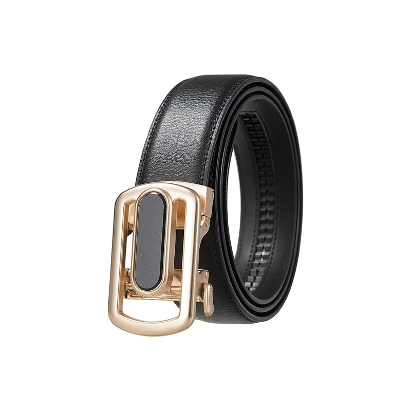 Lanza Designed Trendy Automatic Buckle Luxury Business Watch Leather Belts Men's Width 3.5cm-6