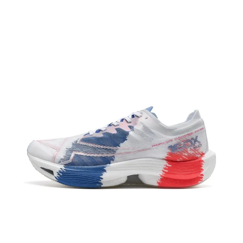XTEP 160X 5.0 Running Shoes Men Low Top Sunlight Blue/New White/Laser Red-0