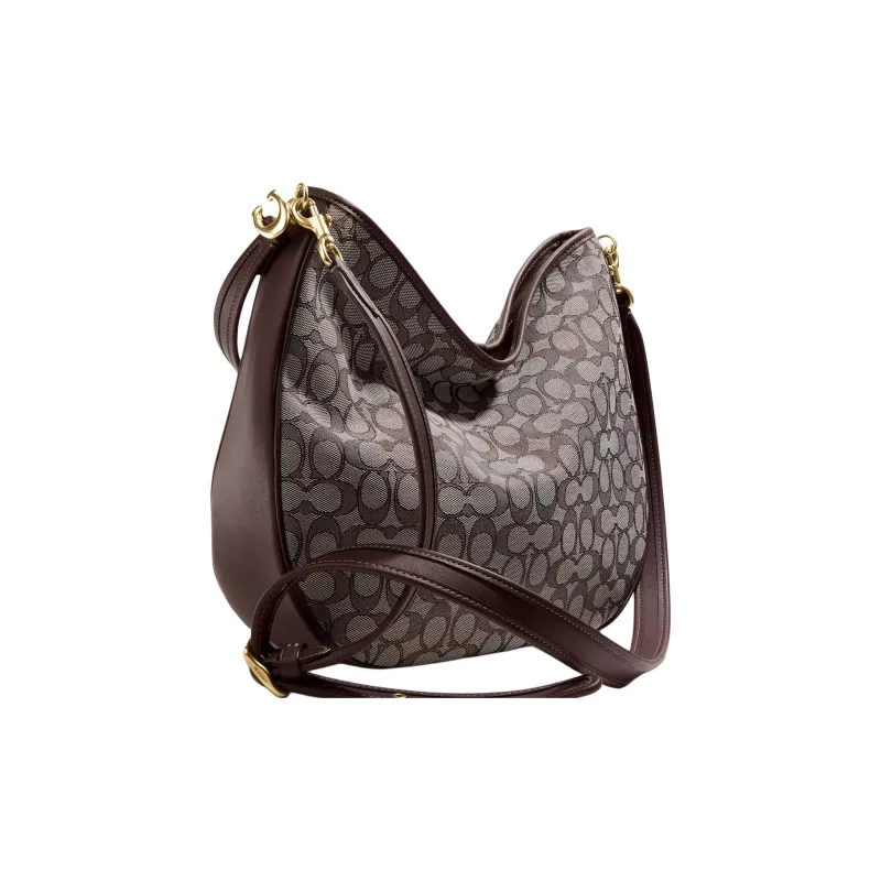 COACH Leather Shoulder Bag, Crossbody Bag Women's Brown-2