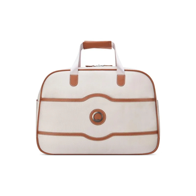 DELSEY Recycled Material Travel Bag Handbag Regular Unisex Ecru & Brown-0