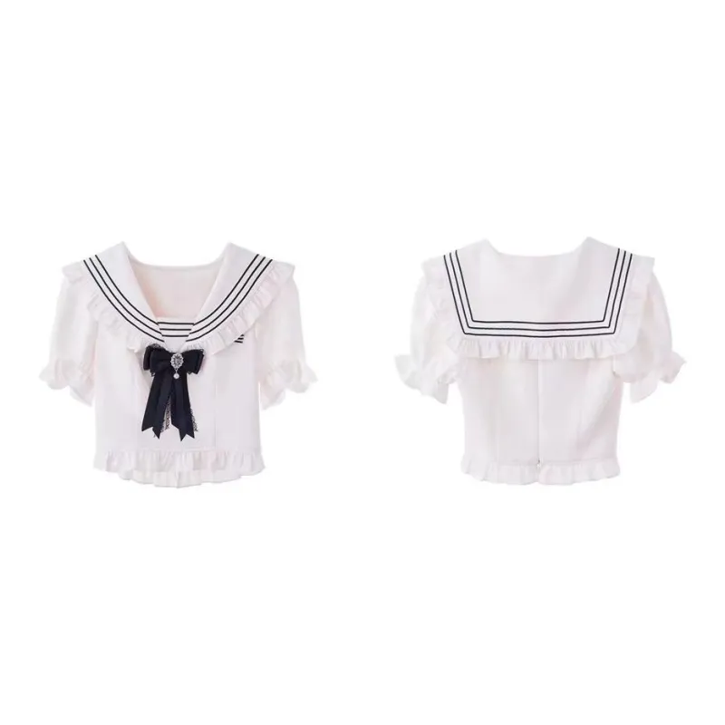 The King And The Nightingale Skirt Set Women's Black White-1