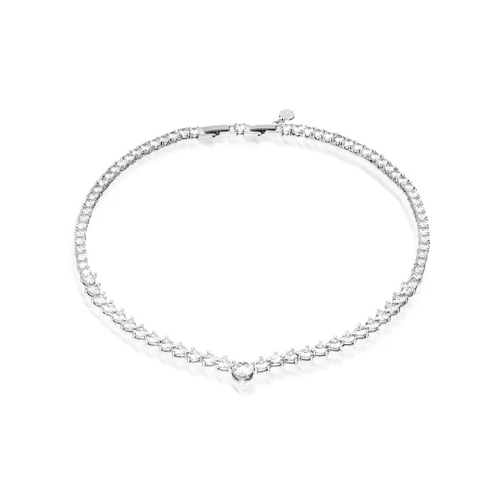 CHIARA FERRAGNI Brass Zircon Necklaces Women's Silver-0