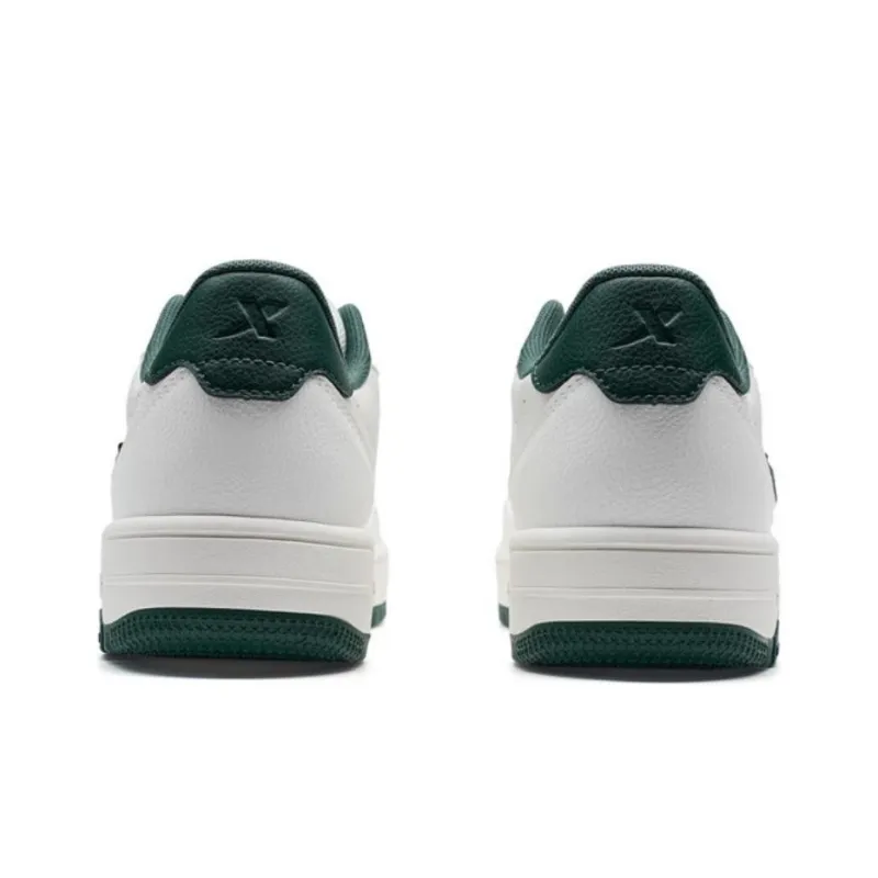 XTEP Durable Breathable Low Top Skateboard Shoes Women's White Green-4