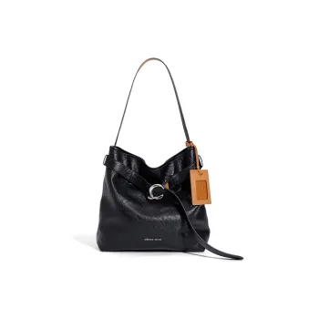 COWEC YCAKI Synthetic Leather Shoulder Bag Women's Black Floral/Denim Light Blue/Black