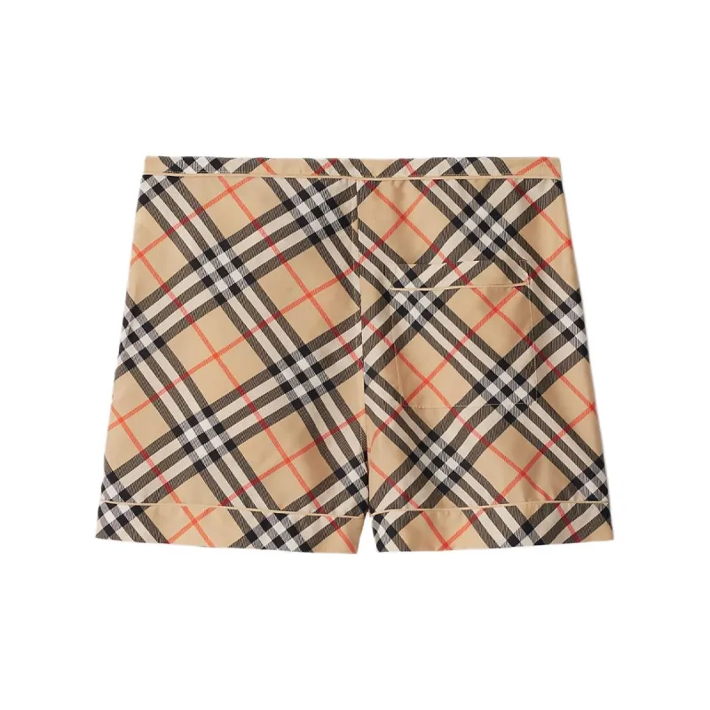 Burberry Check Printed Drawstring Shorts-1