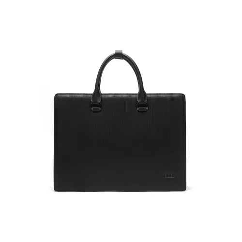 ELLE HOMME Top Grain Cow Leather Laptop Bag File Bag Large Size Men's Black