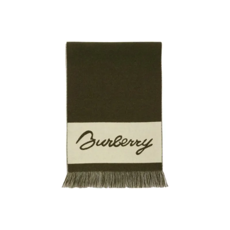 Burberry Wool Knit Scarves Unisex Gray-2