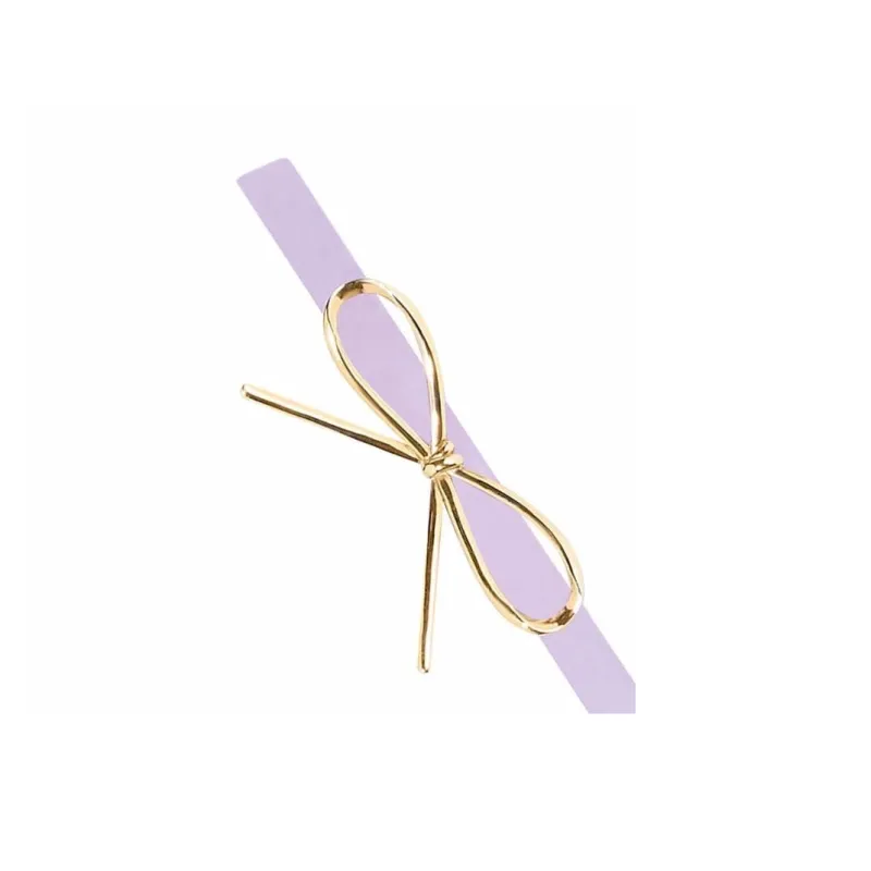 OSCAR DE LA RENTA Thin Bowknot Leather Belts Women's Light Purple-1