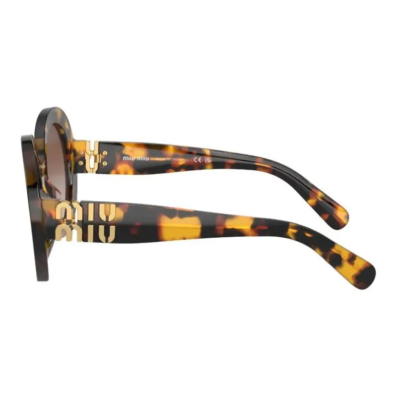 MIU MIU Tortoiseshell-effect Round-frame Sunglasses-3