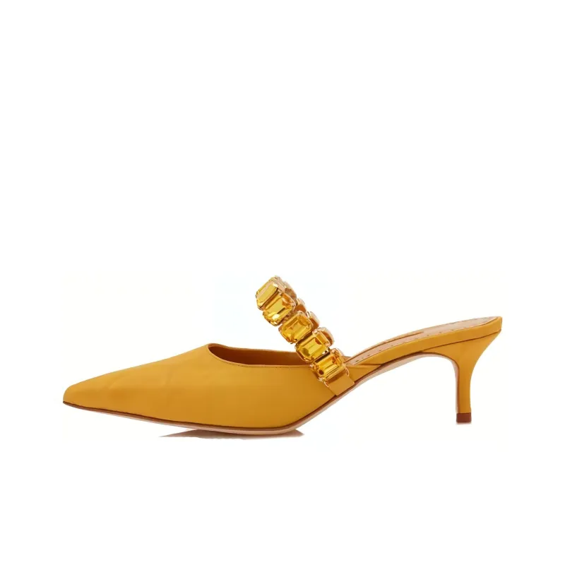 MANOLO BLAHNIK Humibamu Wrap-toe Slippers Women's Yellow-0