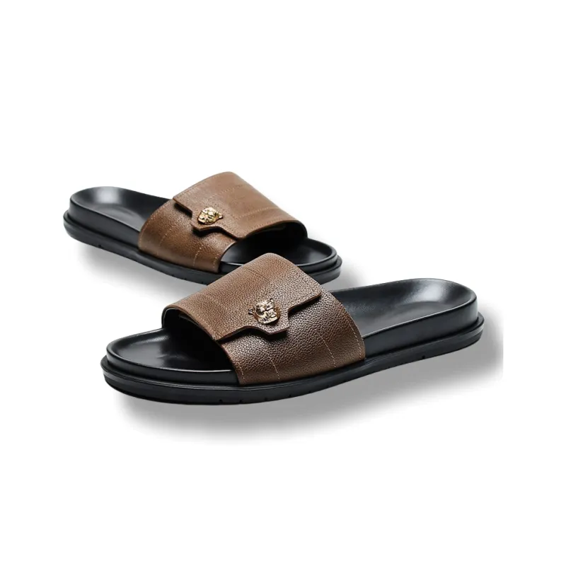Brounvanm Rubber Sole Slip-Resistant Abrasion-Resistant Slide Slippers Men's-7