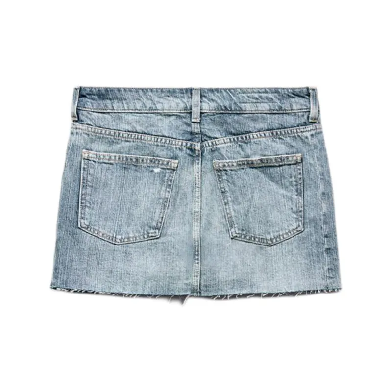 ZARA Denim Short Skirts Women's Blue-1