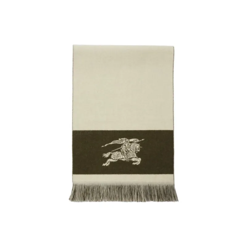Burberry Wool Knit Scarves Unisex Gray-1