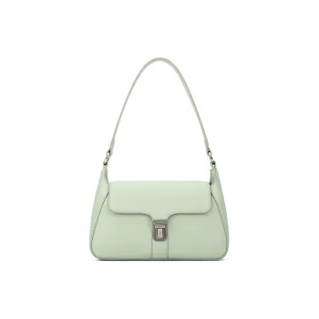 FERIA Cow Split Leather Envelope Shoulder Bag Women's Green