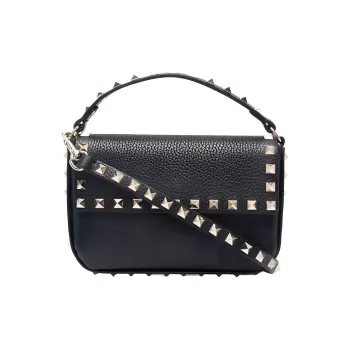 Valentino GARAVANI Cow Leather Handbag Women's Black
