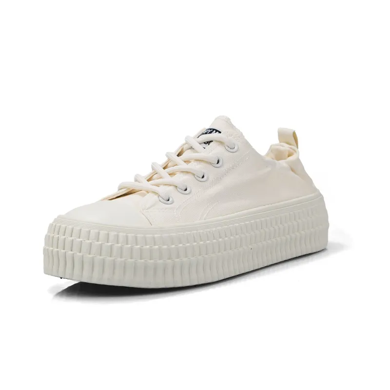 B10CROWN Breathable Lightweight Low Top Canvas Shoes Women's Beige-2