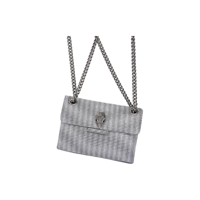 Kurt Geiger London Houndstooth Fabric Shoulder Bag Crossbody Bag Mini Women's Silver-2