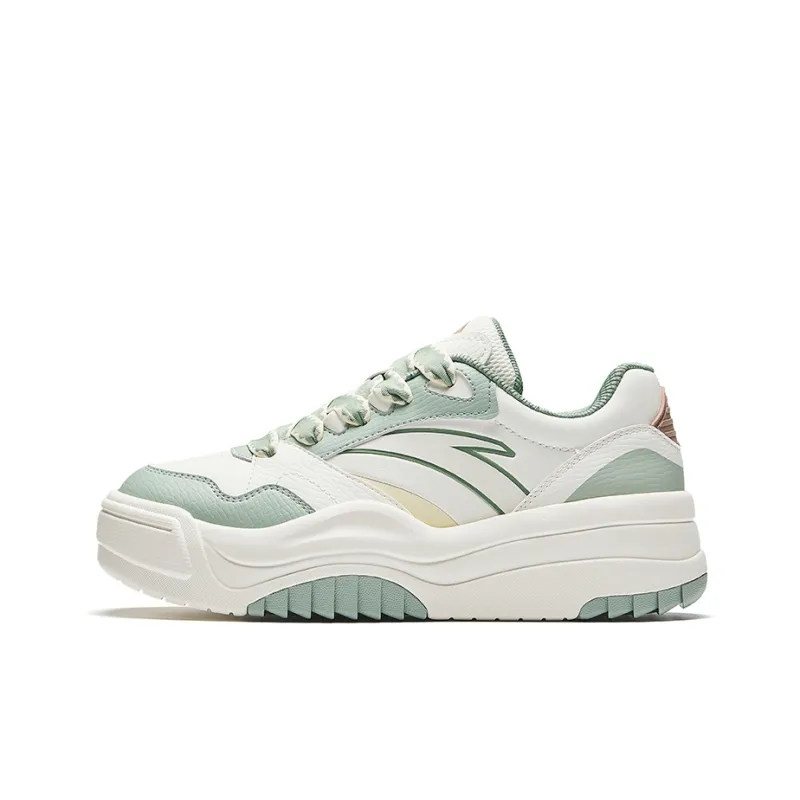 Anta Wave Shoes 2 Height Increasing Breathable Low-Top Skateboard Shoes Women's Ivory White-0
