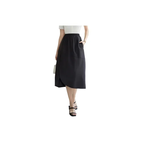 SMEN Casual Long Skirts Women's Dark Gray