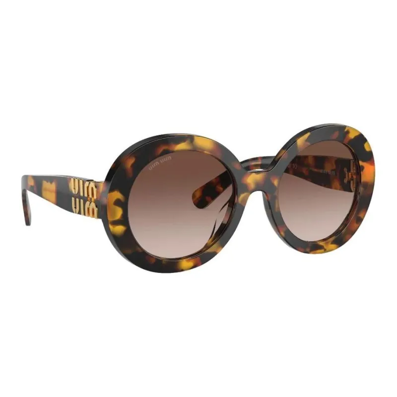 MIU MIU Tortoiseshell-effect Round-frame Sunglasses-2