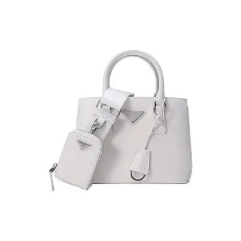 PRADA Leather Portable Crossbody Bag Shoulder Bag Mini Women's White