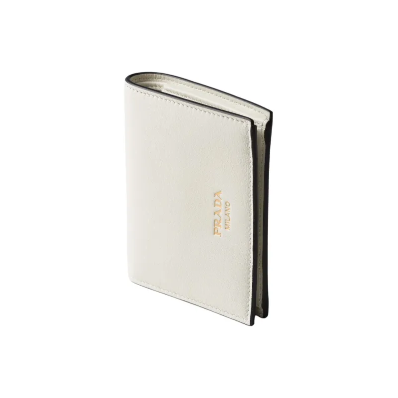 PRADA Leather Wallet Women's White-1