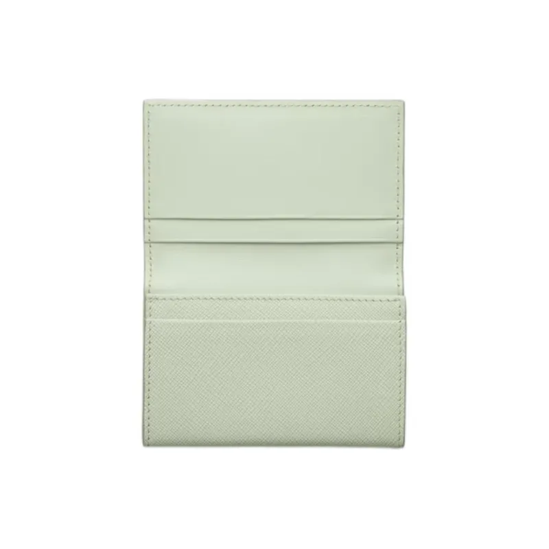 PRADA Leather Card Holder Women's Light Green-2