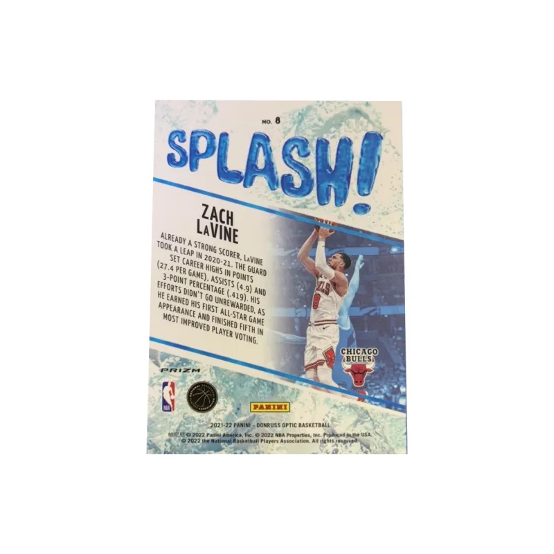 PANINI Zach LaVine 2021 22 Durex Optic Silver Fold Splash Special Card Basketball Card Product Access Sports Cards 1 Pc-1