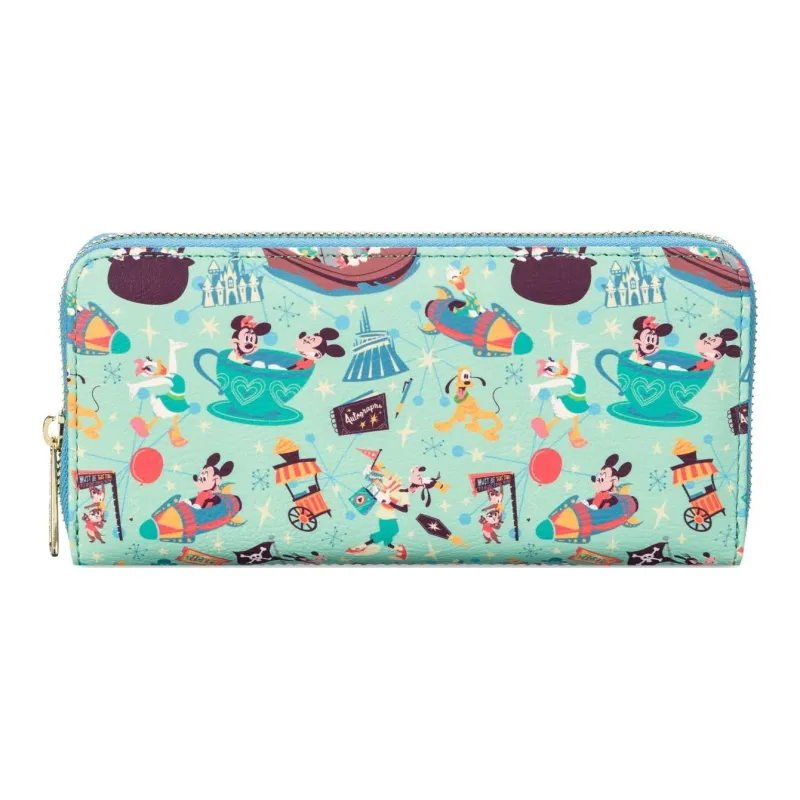 Disney Loungefly Collaboration Artificial Leather Wallet Unisex Blue-1