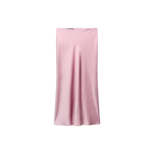 ZARA Trf Casual Long Skirts Women's Medium Pink