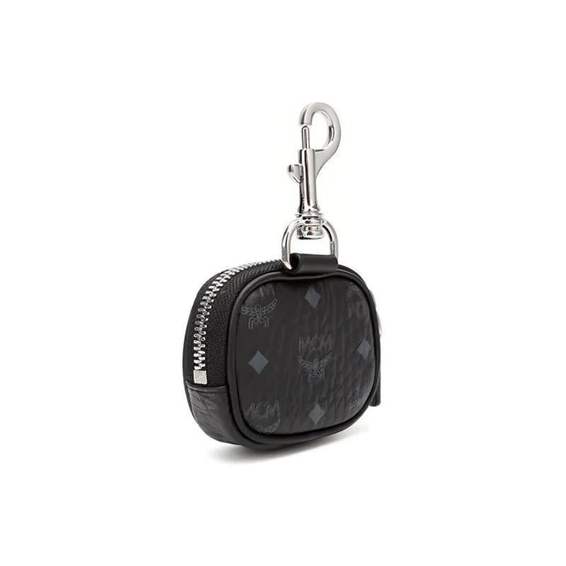 MCM Visetos Coated Canvas Coin Purse Unisex Black-1