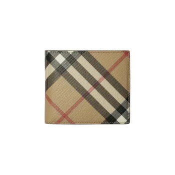 Burberry Polyurethane Wallet Men's Sand