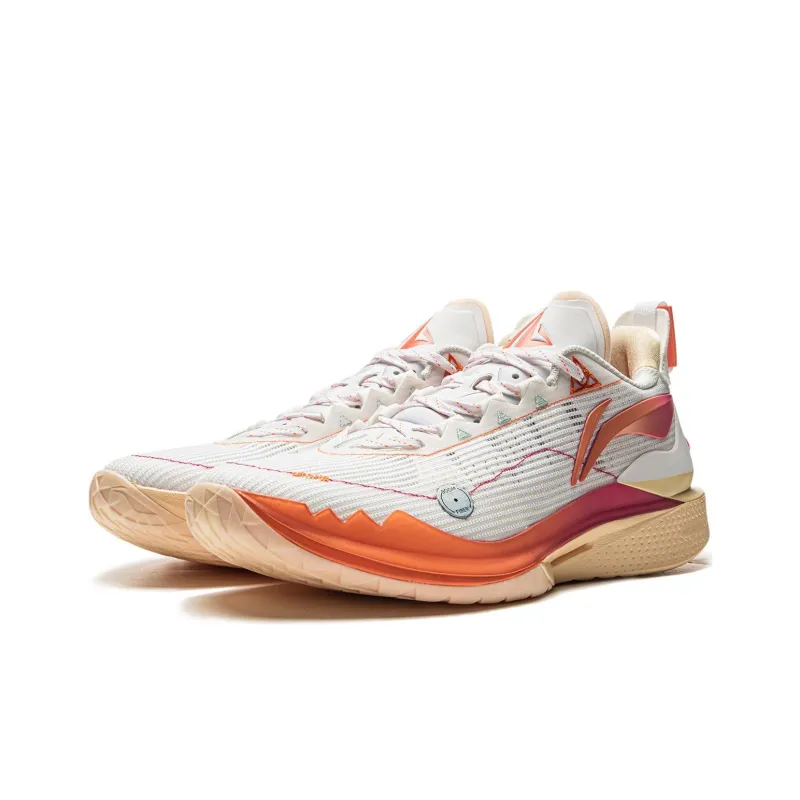 LINING JB2 Basketball Shoes Men Low Top White Orange-2