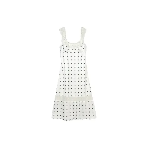 SUNSUNTOWN Slip Dresses Women's Polka Dot