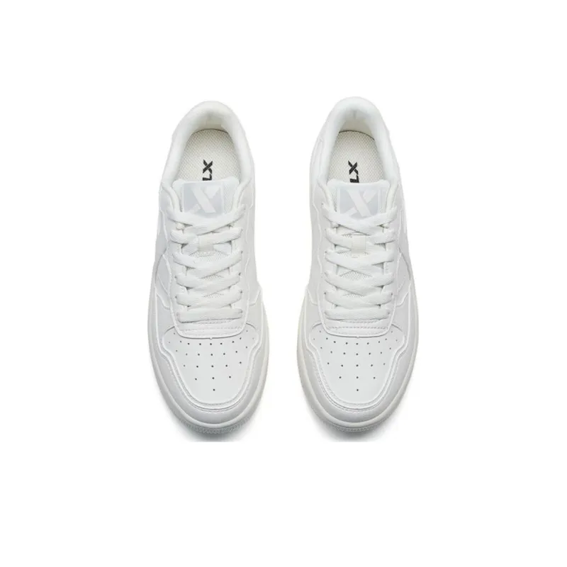 XTEP Durable Breathable Low-Top Skateboard Shoes Women's Sail White-3
