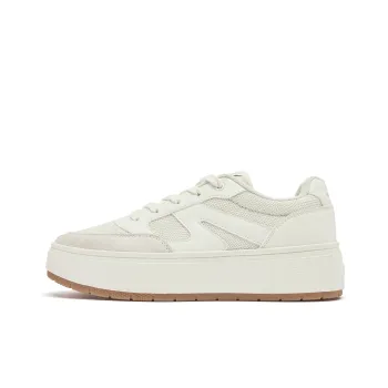 QIAODAN Moon White 1.0 Skateboard Shoes Women's Low-Top Ivory