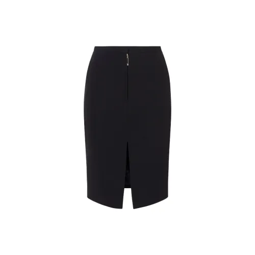 Elisabetta Franchi Midi Skirt In Lightweight Crêpe Fabric Casual Long Skirts Women's Black