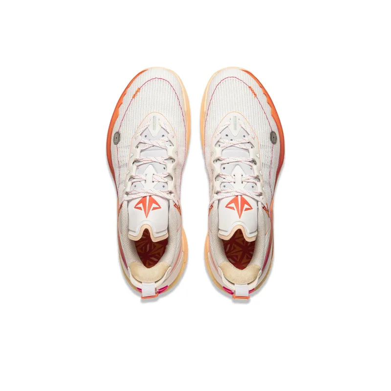 LINING JB2 Basketball Shoes Men Low Top White Orange-4