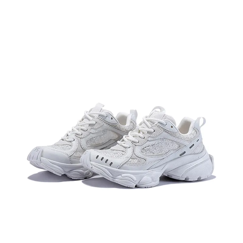 BELLALILY Low-Top Chunky Sneakers Women's Silver White-6