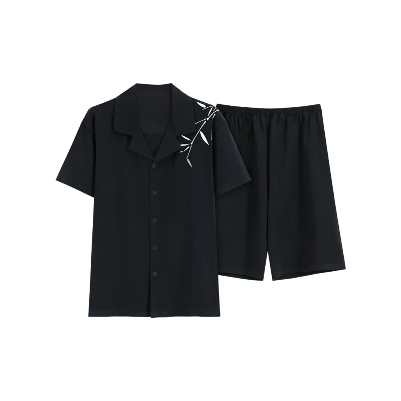 Qiao Ni Tong Pajama Set Men's Black-0