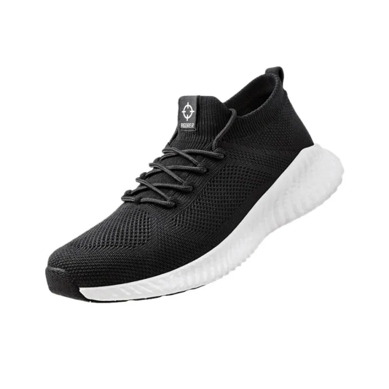 RIGORER Cushioning Anti Slip Wear Resistant Breathability Low Top Casual Running Shoes Unisex Black-1