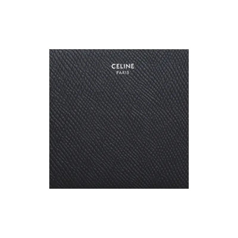 CELINE Cow Leather Wallet Large Size Men's Black-4