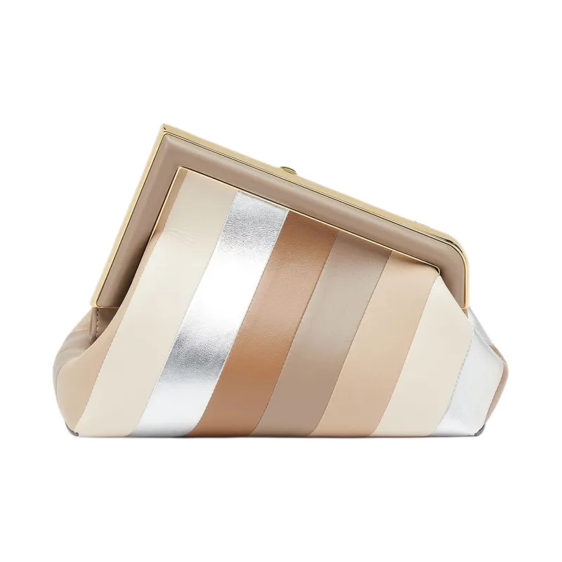 FENDI Fendi First Leather One Shoulder Crossbody Clutches Small Size Women's Multicolor-2