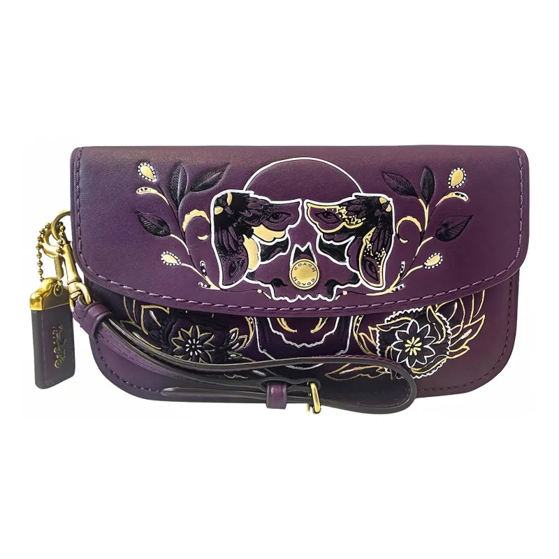COACH Sheepskin Clutch Women's Purple-0
