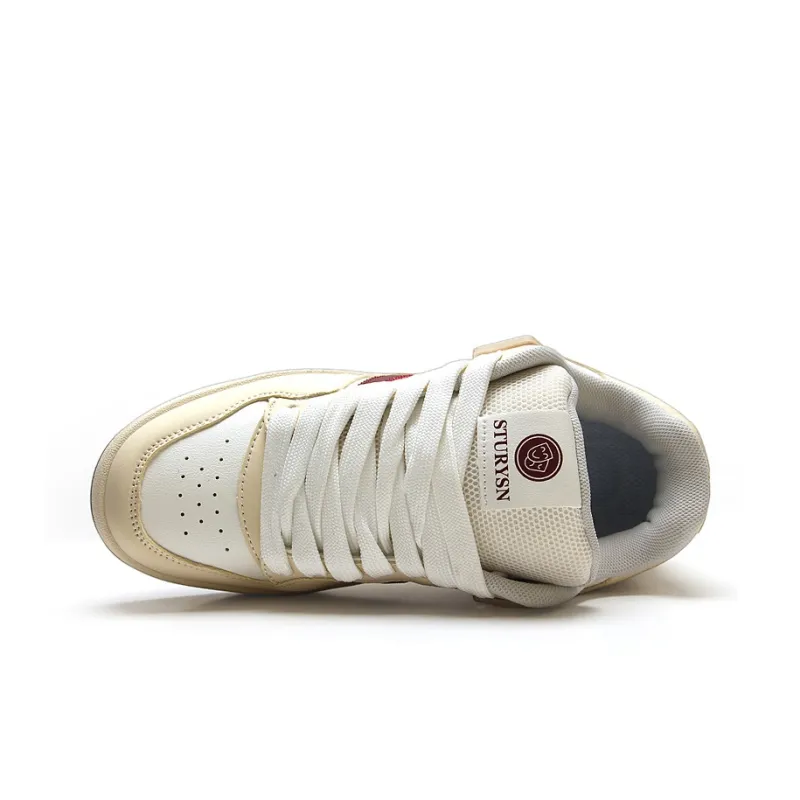 STUR YSN Wear resistant And Lightweight Low Top Skateboard Shoes Unisex Beige-2