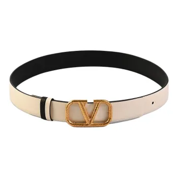 Valentino Calfskin Leather Belts Women's Beige 